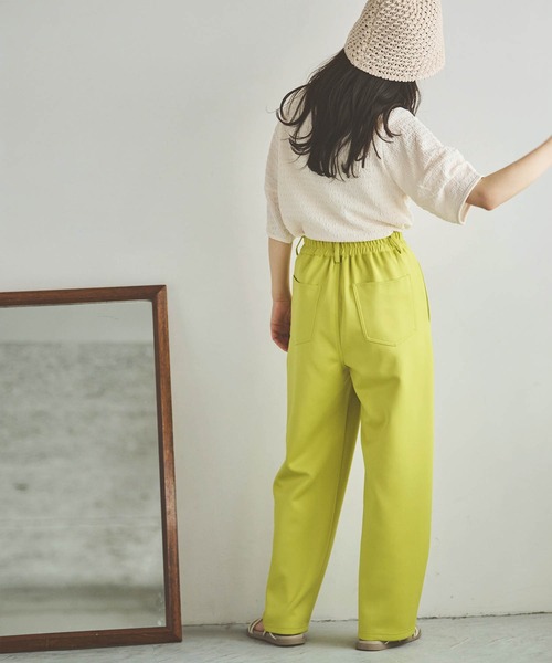 mil(ミル)の「【150㎝前後の小柄さんサイズ】カットタックストレートパンツ【伸縮性あり】(その他パンツ・レディース・ブラック/ライトグレー/ライム/オレンジ/ミント・XS/S/M)」の6枚目の写真