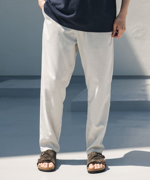 URBAN RESEARCH DOORS（アーバンリサーチドアーズ）の「『吸水速乾』『イージーケア』リネンライクイージートラウザー（その他パンツ・メンズ・オフホワイト/ブラック/インディゴブルー/グリーン系その他・SMALL/MEDIUM/LARGE）」の6枚目の写真