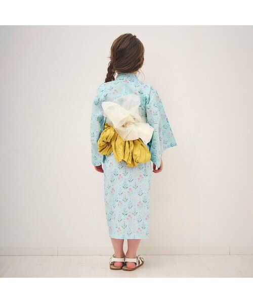 Ampersand（アンパサンド）の「ブロックプリント風　花柄セパレート浴衣（浴衣・キッズ・クリーム/サックスブルー・80/90/95/100/110/120/130/140）」の13枚目の写真