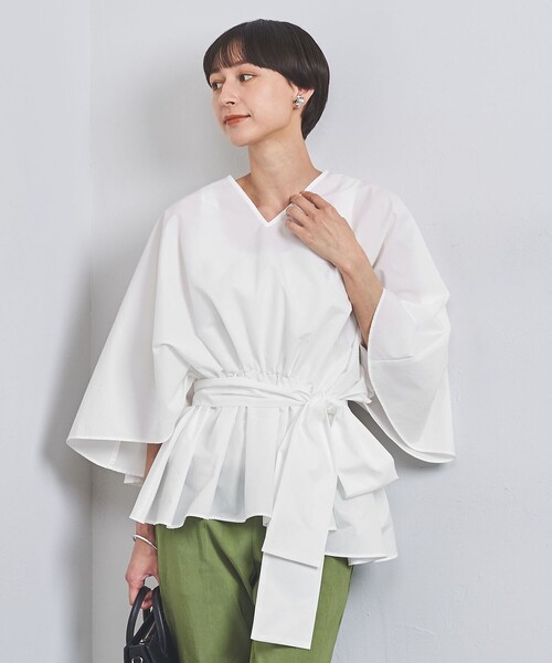 UNITED ARROWS（ユナイテッドアローズ）の「リボン Vネック ブラウス