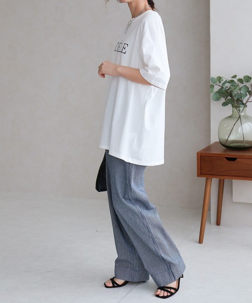 Social GIRL(ソーシャルガール)の「オーバーサイズ半袖ロゴTシャツ(Tシャツ/カットソー・レディース・ブラック/オフホワイト/チャコールグレー・M)」の10枚目の写真