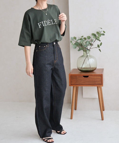 Social GIRL(ソーシャルガール)の「オーバーサイズ半袖ロゴTシャツ(Tシャツ/カットソー・レディース・ブラック/オフホワイト/チャコールグレー・M)」の22枚目の写真