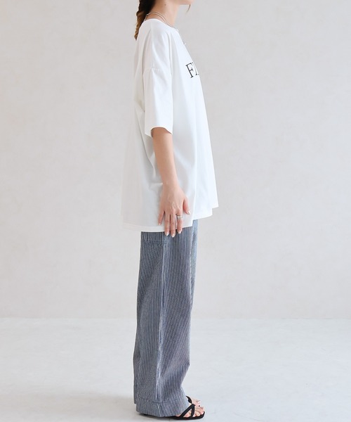 Social GIRL(ソーシャルガール)の「オーバーサイズ半袖ロゴTシャツ(Tシャツ/カットソー・レディース・ブラック/オフホワイト/チャコールグレー・M)」の18枚目の写真