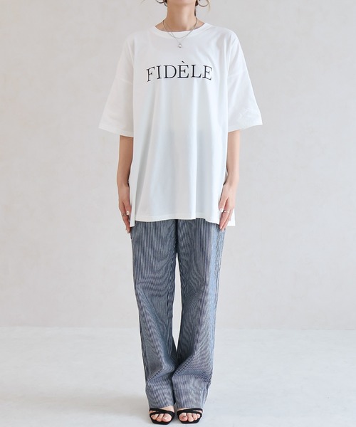 Social GIRL(ソーシャルガール)の「オーバーサイズ半袖ロゴTシャツ(Tシャツ/カットソー・レディース・ブラック/オフホワイト/チャコールグレー・M)」の17枚目の写真