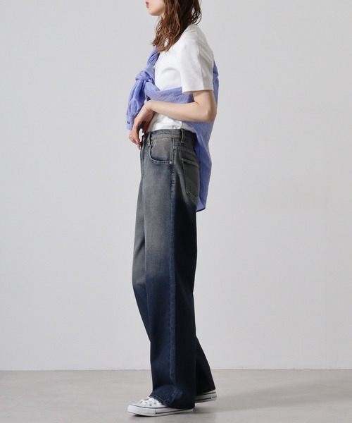 &soiree(アンドソワレ)の「&soiree 12OZオーバーダイデニム(デニムパンツ・レディース・ブラック/ネイビー・M/S)」の13枚目の写真