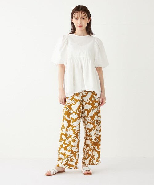 SHIPS Colors:〈洗濯機可能〉サッカー パフスリーブ ペプラム トップス◇（シャツ/ブラウス）｜SHIPS Colors（シップス カラーズ）