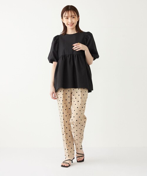 SHIPS Colors:〈洗濯機可能〉サッカー パフスリーブ ペプラム トップス◇（シャツ/ブラウス）｜SHIPS Colors（シップス カラーズ）