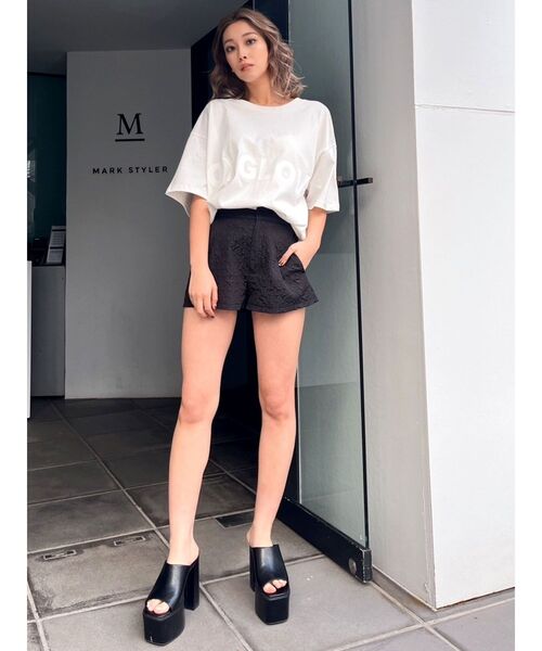 GYDA(ジェイダ)の「【SETUP着用可】ジャカードシンプルショートパンツ(その他パンツ・レディース・オフホワイト/ブラック・FREE)」の4枚目の写真