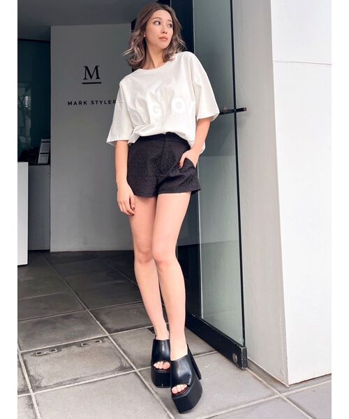 GYDA(ジェイダ)の「【SETUP着用可】ジャカードシンプルショートパンツ(その他パンツ・レディース・オフホワイト/ブラック・FREE)」の5枚目の写真