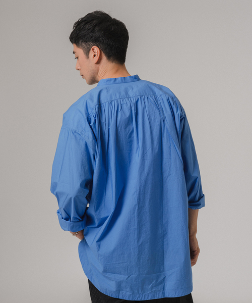 EDIFICE（エディフィス）の「india made ポプリン チュニック シャツ（シャツ/ブラウス・メンズ・ブラック/サックスブルー/ホワイト・LARGE/MEDIUM）」の5枚目の写真