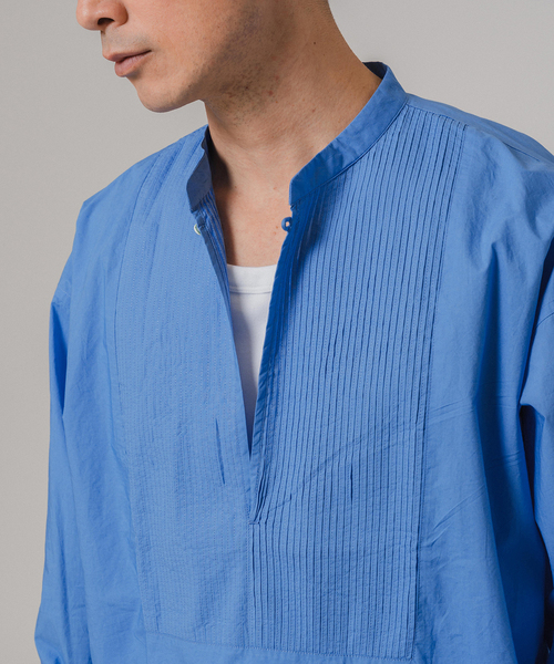 EDIFICE（エディフィス）の「india made ポプリン チュニック シャツ（シャツ/ブラウス・メンズ・ブラック/サックスブルー/ホワイト・LARGE/MEDIUM）」の6枚目の写真