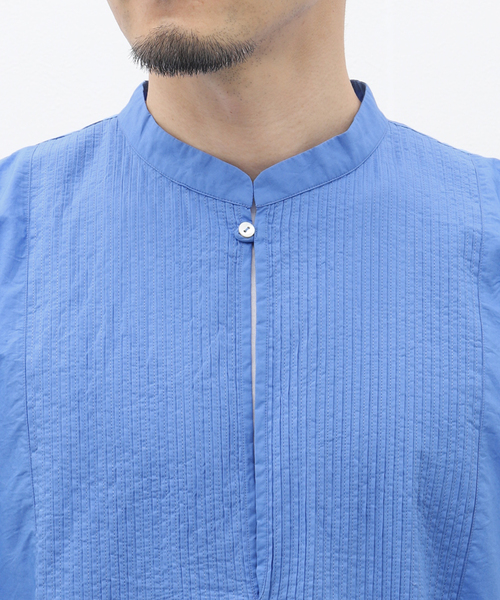 EDIFICE（エディフィス）の「india made ポプリン チュニック シャツ（シャツ/ブラウス・メンズ・ブラック/サックスブルー/ホワイト・LARGE/MEDIUM）」の13枚目の写真