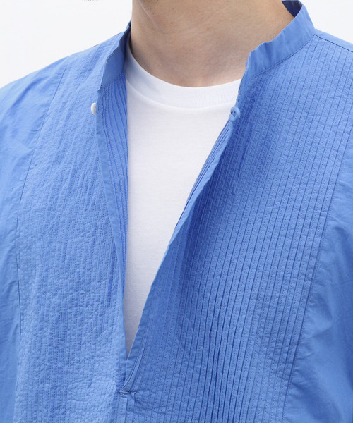 EDIFICE（エディフィス）の「india made ポプリン チュニック シャツ（シャツ/ブラウス・メンズ・ブラック/サックスブルー/ホワイト・LARGE/MEDIUM）」の18枚目の写真