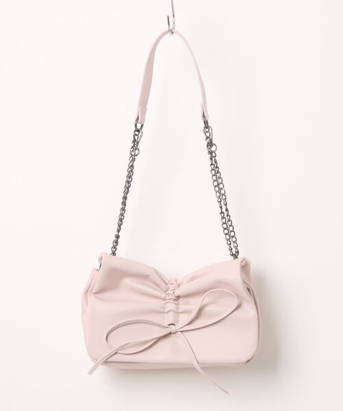 Heather(ヘザー)の「リボンショルダーBAG 129447(ショルダーバッグ・レディース・チャコールグレー/ブラウン/ブラック/レッド/ベージュ/ボルドー/ピンク/ライトブルー/アイボリー/ドット/ベビーピンク・ONE SIZE)」の8枚目の写真