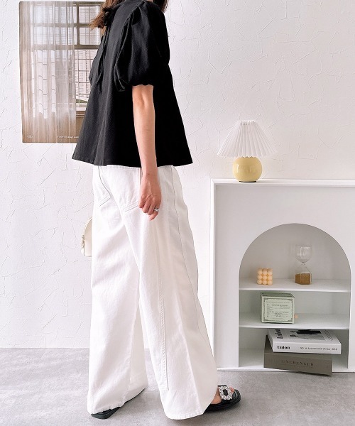 MOI PERK モイ ESTESA PANT ワイドデニムパンツ 1  白 ワイドデニムパンツ｜evelyn（エブリン）公式通販サイト