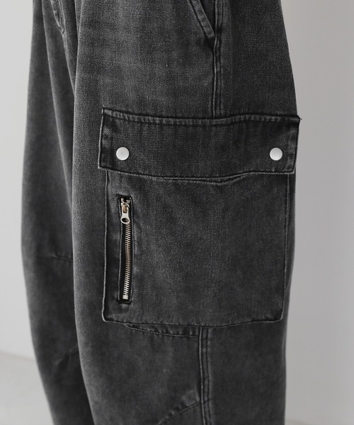 astronomy メタルジップサスペンダーオーバードレープデニムパンツ astronomy メタルジップサスペンダーオーバードレープデニムパンツ