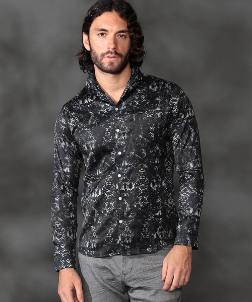 【セール】アイビージャカードパイソンプリントシャツ（シャツ/ブラウス）｜HIDEAWAYS NICOLE（ハイダウェイニコル）