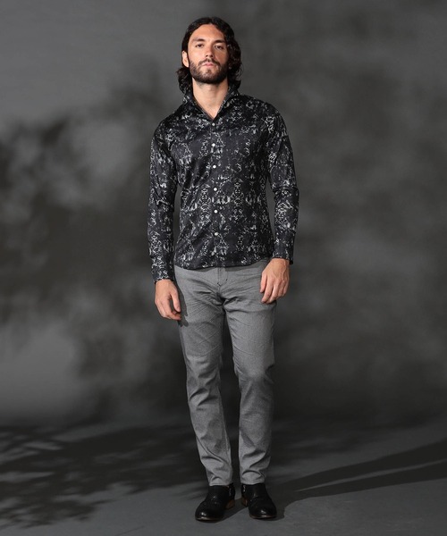 【セール】アイビージャカードパイソンプリントシャツ（シャツ/ブラウス）｜HIDEAWAYS NICOLE（ハイダウェイニコル）