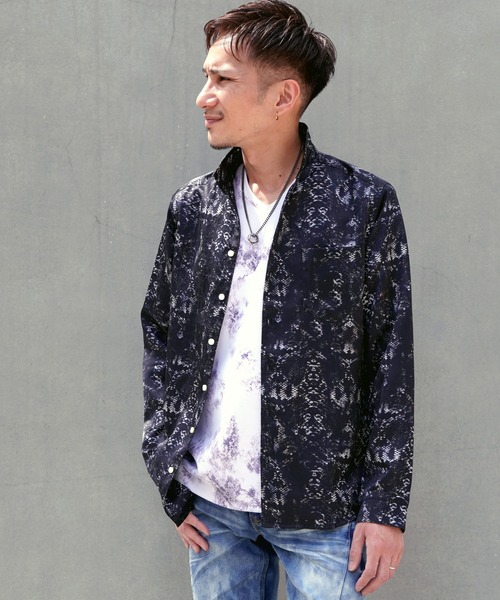 【セール】アイビージャカードパイソンプリントシャツ（シャツ/ブラウス）｜HIDEAWAYS NICOLE（ハイダウェイニコル）