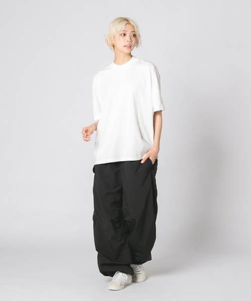 OUTDOOR EXCHANGE(アウトドアエクスチェンジ)の「【OUTDOOR EXCHANGE/アウトドアエクスチェンジ】リラックスフィット モックネックT UVカット(Tシャツ/カットソー・メンズ・ホワイト/ブラック・MEDIUM/LARGE)」の10枚目の写真