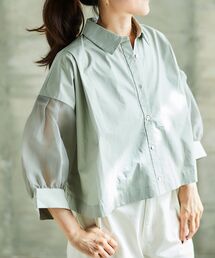 le.coeur blanc | TORRAZZO DONNAオーガンジースリーブシャツ(シャツ/ブラウス)