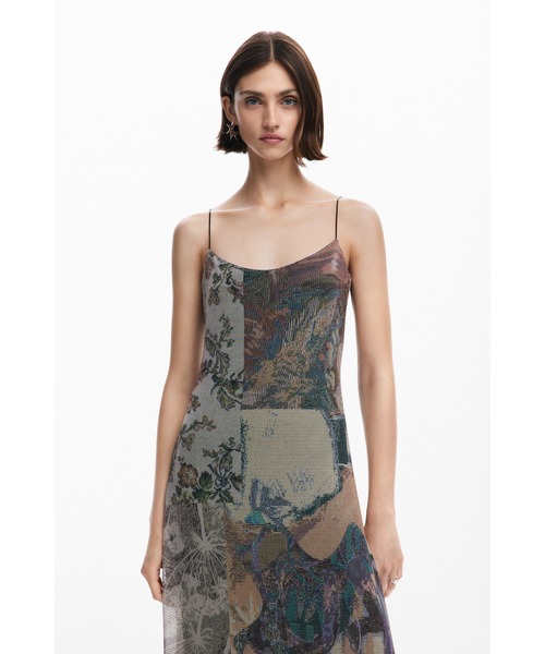 Desigual(デシグアル)の「パッチワークプリントキャミソールロングドレス 結婚式 二次会 フォーマル(ワンピース・レディース・ホワイト・XS/S/M/L/XL)」の6枚目の写真