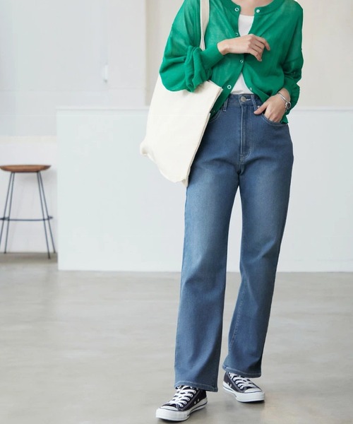 itto...（イット）の「デニムの常識が変わる！やわらかストレッチ新感覚マシュマロデニムパンツ(ストレート)（デニムパンツ・レディース・ネイビー/インディゴブルー/ブルー・XL/XXL/S/M/L）」の5枚目の写真