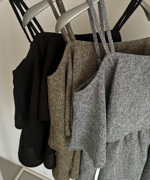 薄手ツイードフリルキャミビスチェ（キャミソール）｜callautia