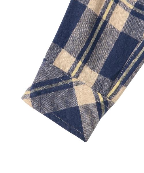 coen(コーエン)の「【coen kids】ウィンターリネンチェックシャツ(100~150cm)(シャツ/ブラウス・キッズ・ブラック/コバルトブルー/ケリー・100/110/120/130/150/140)」の6枚目の写真