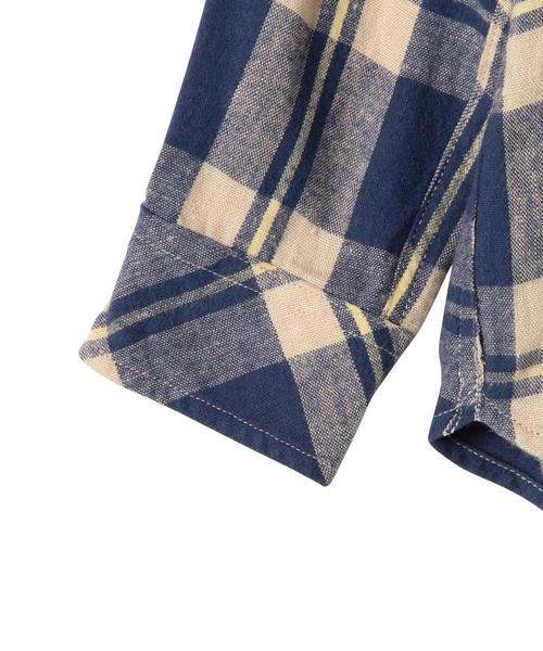 coen(コーエン)の「【coen kids】ウィンターリネンチェックシャツ(100~150cm)(シャツ/ブラウス・キッズ・ブラック/コバルトブルー/ケリー・100/110/120/130/150/140)」の7枚目の写真