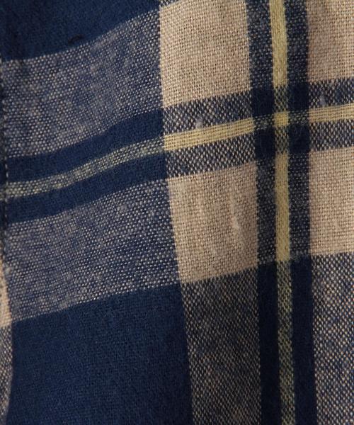 coen(コーエン)の「【coen kids】ウィンターリネンチェックシャツ(100~150cm)(シャツ/ブラウス・キッズ・ブラック/コバルトブルー/ケリー・100/110/120/130/150/140)」の8枚目の写真