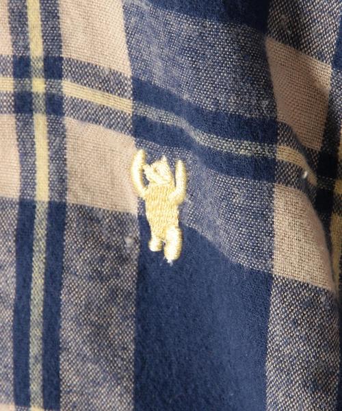 coen(コーエン)の「【coen kids】ウィンターリネンチェックシャツ(100~150cm)(シャツ/ブラウス・キッズ・ブラック/コバルトブルー/ケリー・100/110/120/130/150/140)」の9枚目の写真