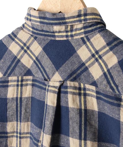 coen(コーエン)の「【coen kids】ウィンターリネンチェックシャツ(100~150cm)(シャツ/ブラウス・キッズ・ブラック/コバルトブルー/ケリー・100/110/120/130/150/140)」の10枚目の写真