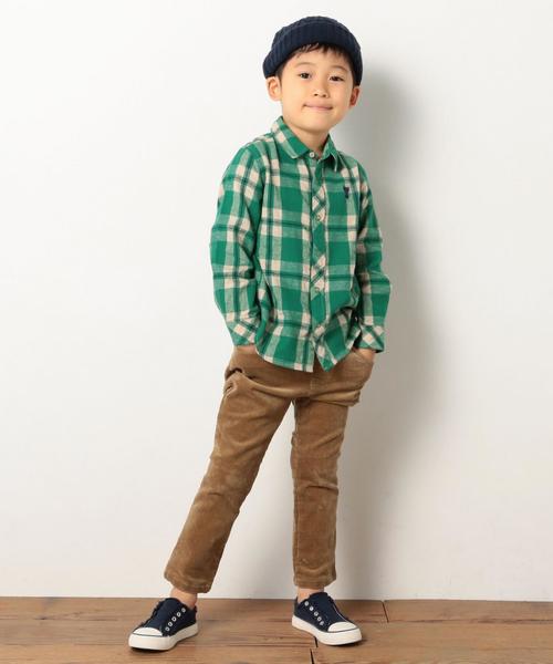 coen(コーエン)の「【coen kids】ウィンターリネンチェックシャツ(100~150cm)(シャツ/ブラウス・キッズ・ブラック/コバルトブルー/ケリー・100/110/120/130/150/140)」の15枚目の写真