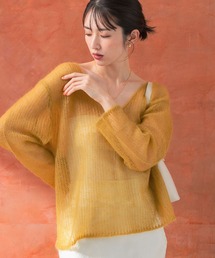 URBAN RESEARCH ROSSO WOMEN | シアーモヘアVネックプルオーバー(ニット/セーター)