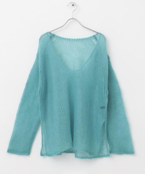 URBAN RESEARCH ROSSO WOMEN(アーバンリサーチ ロッソ)の「シアーモヘアVネックプルオーバー(ニット/セーター・レディース・ホワイト/イエロー/ブルー・FREE)」の20枚目の写真