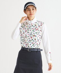 adabat | 【UVカット／吸水速乾／遮熱】リンゴ柄デザイン 長袖ハーフジッププルオーバー(Tシャツ/カットソー)