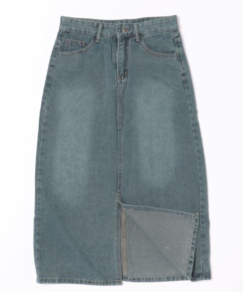 COMON＋（コモンプラス）の「センタースリット入りデニムスカート（デニムスカート・レディース・インディゴブルー・L/M/S/XL）」の15枚目の写真