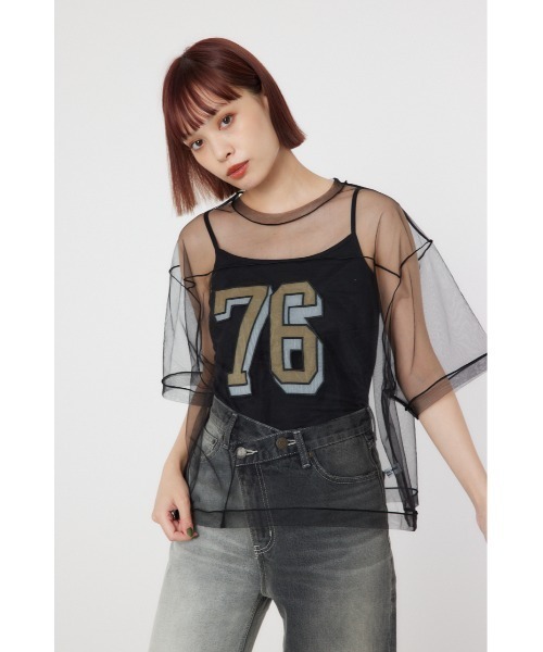 RODEO CROWNS WIDE BOWL（ロデオクラウンズワイドボウル）の「ミリタリーナンバリングシアートップス（その他トップス・レディース・オフホワイト/マジェンタ/ブラック・FREE）」の8枚目の写真