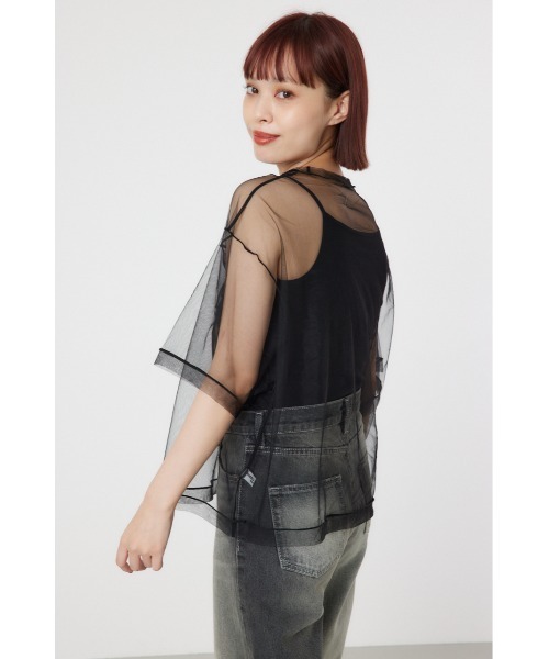 RODEO CROWNS WIDE BOWL（ロデオクラウンズワイドボウル）の「ミリタリーナンバリングシアートップス（その他トップス・レディース・オフホワイト/マジェンタ/ブラック・FREE）」の7枚目の写真