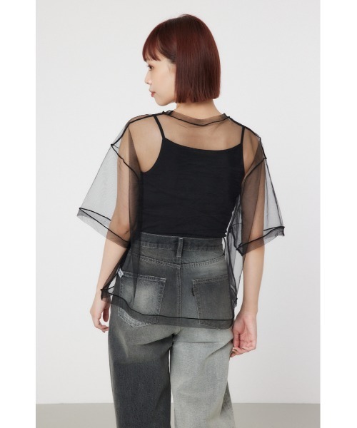 RODEO CROWNS WIDE BOWL（ロデオクラウンズワイドボウル）の「ミリタリーナンバリングシアートップス（その他トップス・レディース・オフホワイト/マジェンタ/ブラック・FREE）」の6枚目の写真