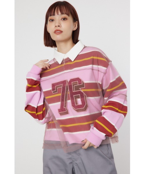 RODEO CROWNS WIDE BOWL（ロデオクラウンズワイドボウル）の「ミリタリーナンバリングシアートップス（その他トップス・レディース・オフホワイト/マジェンタ/ブラック・FREE）」の18枚目の写真