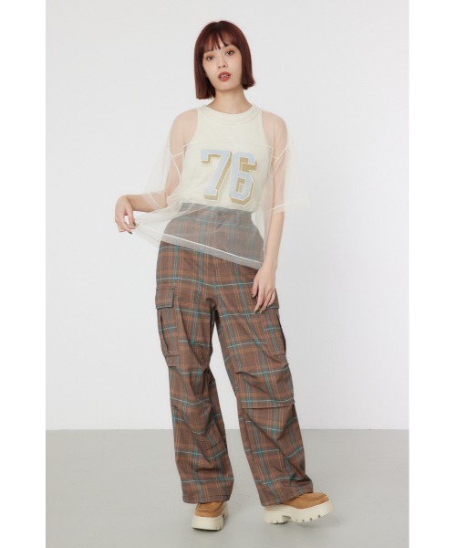 RODEO CROWNS WIDE BOWL（ロデオクラウンズワイドボウル）の「ミリタリーナンバリングシアートップス（その他トップス・レディース・オフホワイト/マジェンタ/ブラック・FREE）」の10枚目の写真