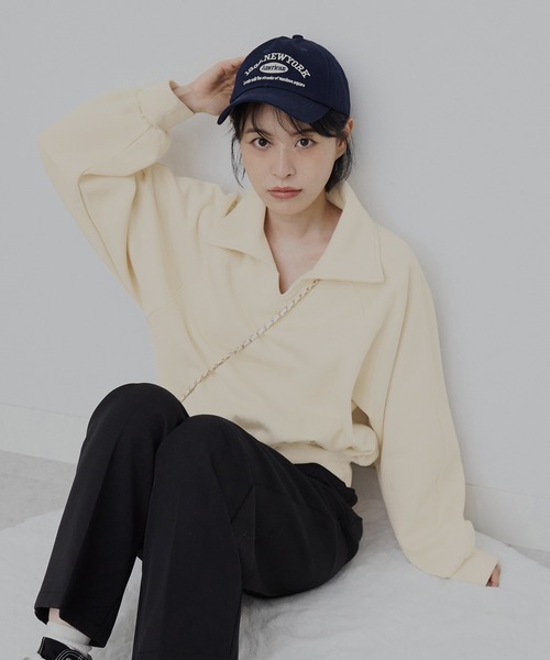 CHAN ME(チャンミ)の「ビッグカラースウェットトップス(スウェット・レディース・グレー/ブラック/アイボリー・MEDIUM/LARGE/X-LARGE)」の20枚目の写真