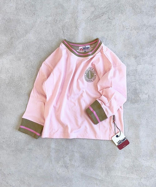 LSP WOW（エルエスピーワオ）の「【LSP WOW!】ラインボーダーリブロンT（Tシャツ/カットソー・キッズ・ホワイト/グリーン/ピンク/チャコール/ネイビー・80/90/100/110/120/130/140/150）」の5枚目の写真
