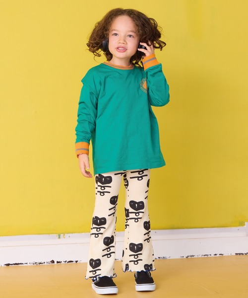 LSP WOW（エルエスピーワオ）の「【LSP WOW!】ラインボーダーリブロンT（Tシャツ/カットソー・キッズ・ホワイト/グリーン/ピンク/チャコール/ネイビー・80/90/100/110/120/130/140/150）」の13枚目の写真