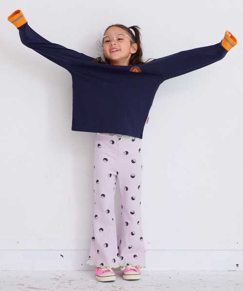 LSP WOW（エルエスピーワオ）の「【LSP WOW!】ラインボーダーリブロンT（Tシャツ/カットソー・キッズ・ホワイト/グリーン/ピンク/チャコール/ネイビー・80/90/100/110/120/130/140/150）」の7枚目の写真