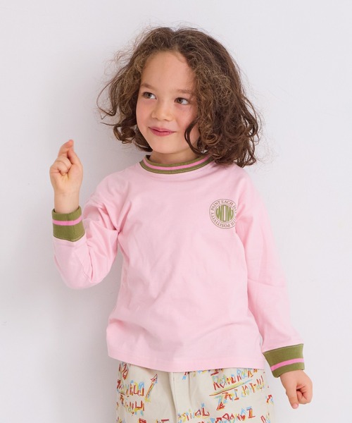 LSP WOW（エルエスピーワオ）の「【LSP WOW!】ラインボーダーリブロンT（Tシャツ/カットソー・キッズ・ホワイト/グリーン/ピンク/チャコール/ネイビー・80/90/100/110/120/130/140/150）」の21枚目の写真
