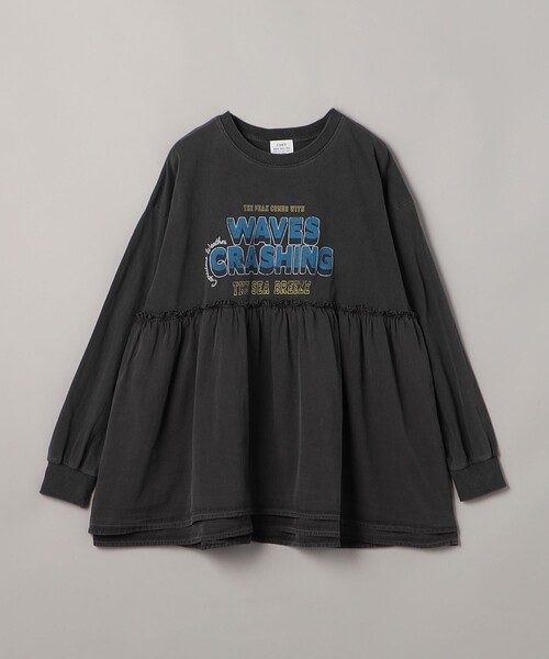 coen（コーエン）の「フハクドッキングロゴプリントロングスリーブTシャツ（Tシャツ/カットソー・レディース・ライトグレー/ダークグレー/コバルトブルー/オフホワイト・M/L）」の3枚目の写真