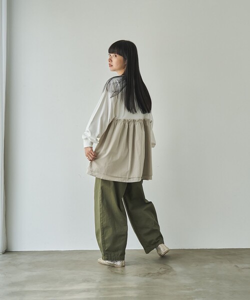 coen（コーエン）の「フハクドッキングロゴプリントロングスリーブTシャツ（Tシャツ/カットソー・レディース・ライトグレー/ダークグレー/コバルトブルー/オフホワイト・M/L）」の9枚目の写真